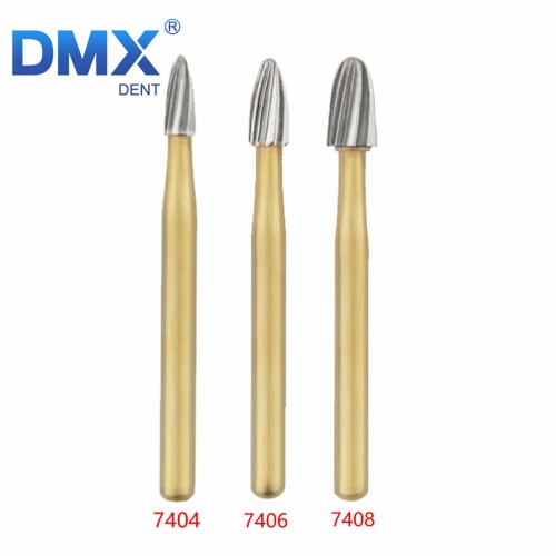 DMXDENT Dental Tungsten Carbide Burs Trimming & Finishing Egg Football FG 7404 7406 7408