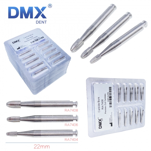DMXDENT Dental Tungsten Carbide Burs Trimming & Finishing Egg Football RA7404/7406/7408
