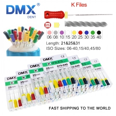DMXDENT Dental Endo Root Canal Files Hand Use K-Files Stainless Steel